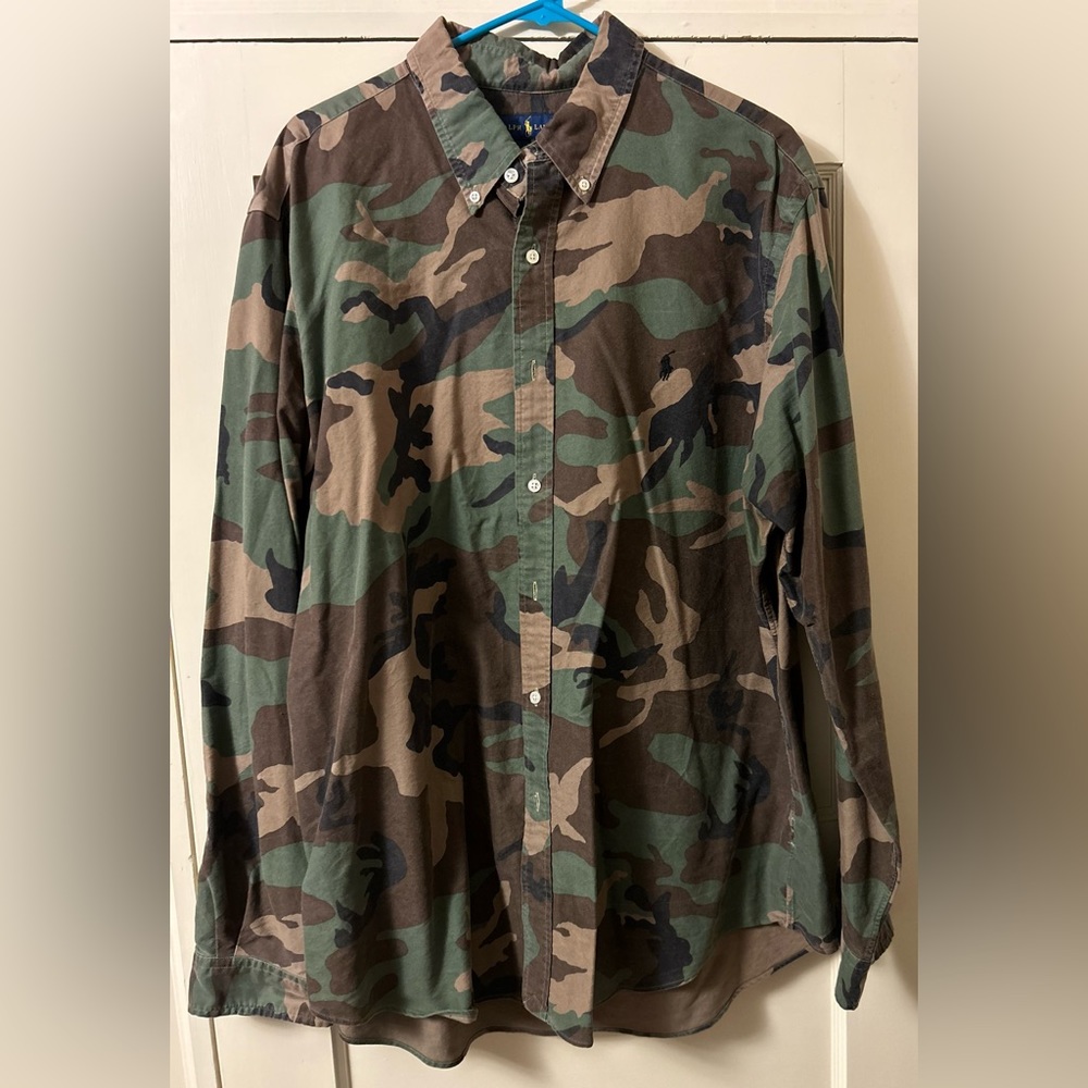 Polo camo button down